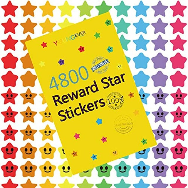 youngever 4800 reward star stickers 18 designs labels