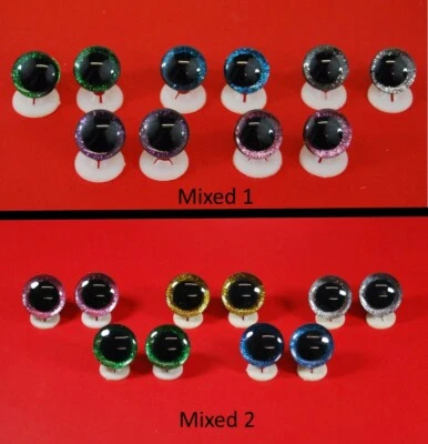 CELLOEXPRESS GEMISCHTE 3D AUGEN mit KUNSTSTOFFRÜCKEN Teddybär Stofftier Puppe Tier - Glitzeraugen