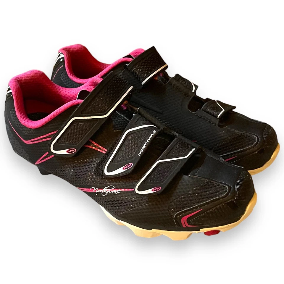 Northwave черный розовый AlI дороги 2 болта Велоспорт горный велосипед MTB обувь Размер 7 - Изображение 3 из 4