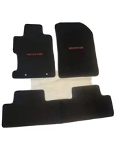 For 06-11 Honda Civic 2 4Dr Floor Mat Carpets BLACK Nylon W/Emblem Red