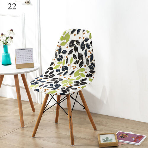 Stretch Printed Shell Chair Cover Kitchen Armless Dining Seat Covering Slipcover - Picture 33 of 39