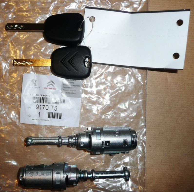 Serrure de porte Citroën C3 d'origine mécanique robuste - Kit cylindre 9170.T5