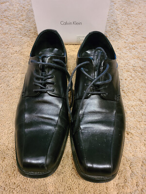 Calvin Klein Men\'s Black Leather Lace-Up Oxfords Calvin Klein Mens Black Leather Oxford Lace Up Shies Size  main image 4