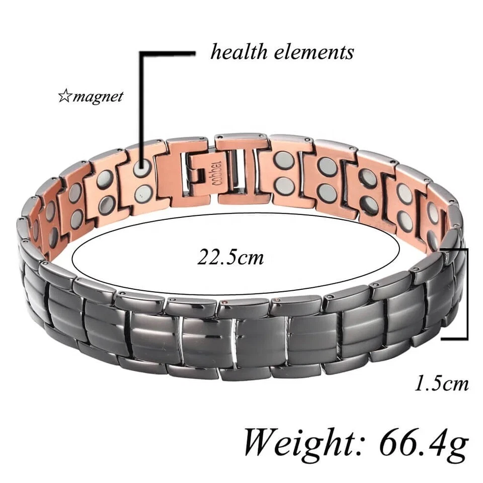 Магнитотерапевтический браслет из чистой меди неодима двойной сильный мужской женский исцеляющий - Изображение 3 из 4
