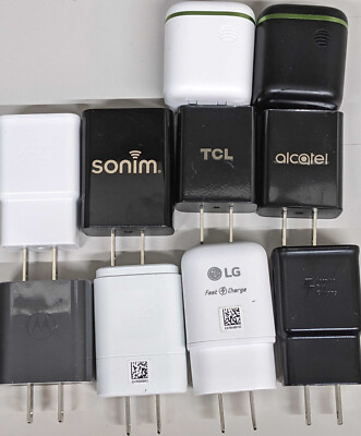 Pack of 10 OEM Mix Adapters Samsung,LG,Alcatel,TCL,Sonim,Motorolla and AT&T