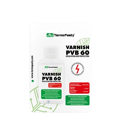 AG TERMOPASTY Schutz- und Isolierlack PVB60 Flasche 50ml Universal-Lack für Leiterplatten u.ä.