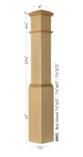 4092 White Oak Stair Box Newel Post, Amish Made