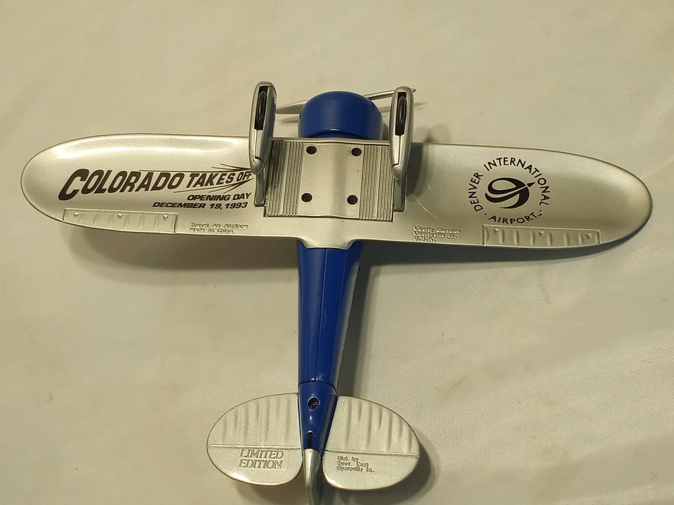 D.I.A. Denver Internal Airport Opening Day Die Cast Plane Metal Coin Toy Bank - Image 4 of 4