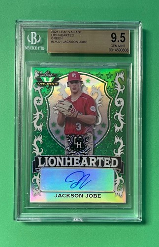 2021 LEAF VALIANT JACKSON JOBE LIONHEARTED GREEN BGS 9.5 GEM MINT TIGERS