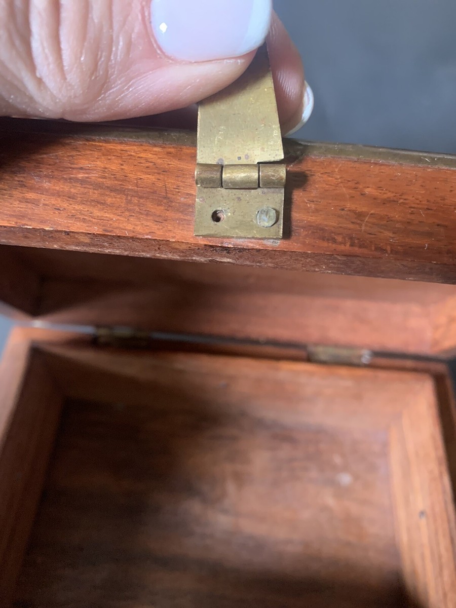 Vintage Wood Box Brass Trim Keepsake Box | eBay