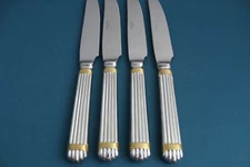 4 Dinner Knives Hollow Wallace GOLD CHARDONNAY Stainless China LIGHT USE 9 3/8"