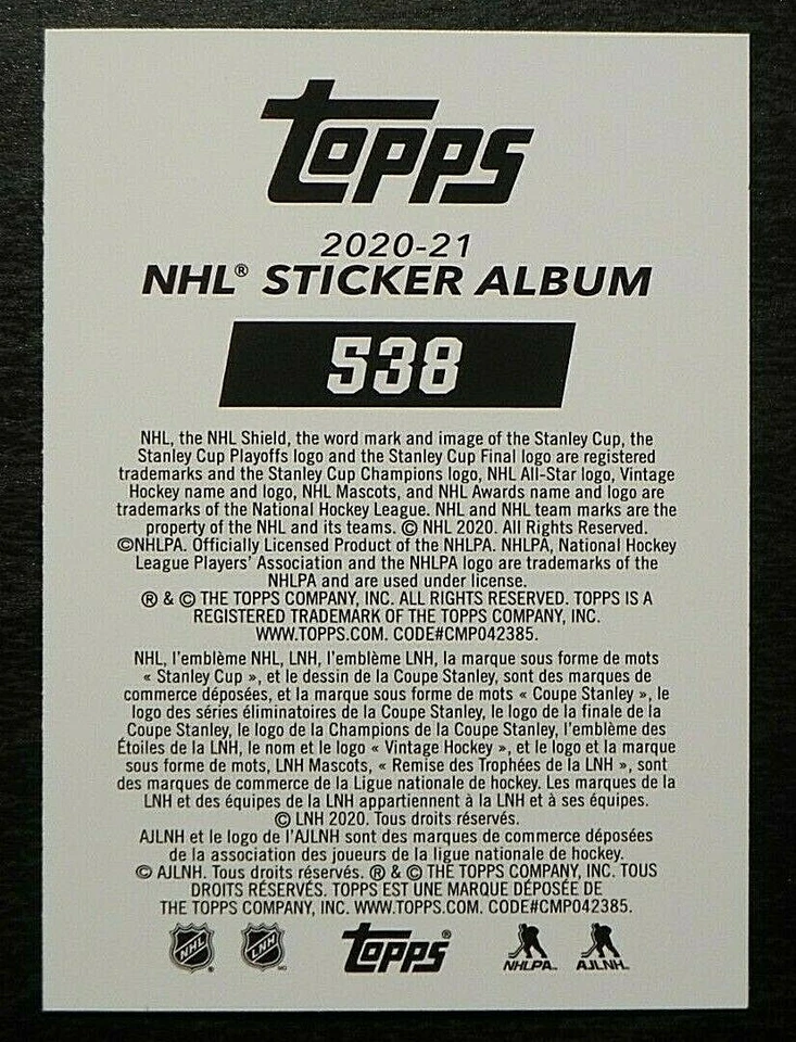 2020-21 20/21 TOPPS NHL Stickers ROOKIE DEBUT FOIL #538 Ilya Samsonov Capitals - Image 2 of 2