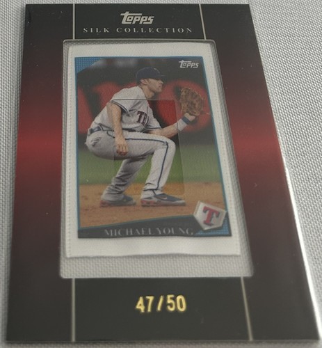 2009 Topps Silk Baseball Michael Young Texas Ranges Framed Mini #'d 47/50