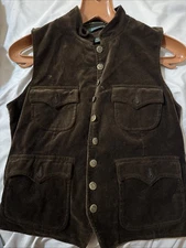 Ralph Lauren Vest Velvet Brown Fabric P/M