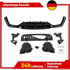 Heckdiffusor Diffusor Auspuff für Mercedes W213 S213 E63 2020-2023 Glanz Schwarz