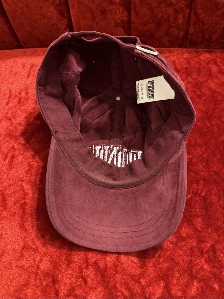 Pink Victoria Secret Micro-fleece Hat Block Script Spell Out Logo Baseball Cap - Image 3 of 4