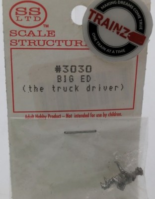 Scale Structures 3030 HO Scale Big Ed (The Truck Driver) White Metal Figure