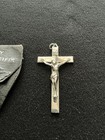 Vintage Silvertone Crucifix With Leather Case — photo 2