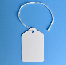 1000 Marking Tags with String Attached - 2 1/4 x1 7/16 , Blank small, White