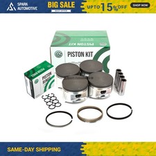 Pistons W Rings Fit 89-92 Nissan Axxess 240sx Stanza 2.4l Sohc