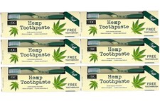 6x HEMP Toothpaste + FREE Brush - Organic Hemp Oil | Fluoride Free | Vegan-100ml 23.17 per litre