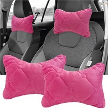 2pcs Soft Comfortable Car Headrest Neck Pillow Breathable Vehicle Color Pink 2pcs Soft Comfortable Car Headrest Neck Pillow Breathable Vehicle Color Pink