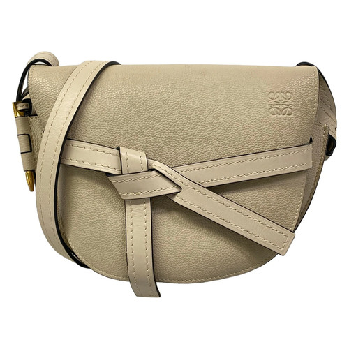 LOEWE Gate Bag Small Gray Beige Leather Shoulder Bag