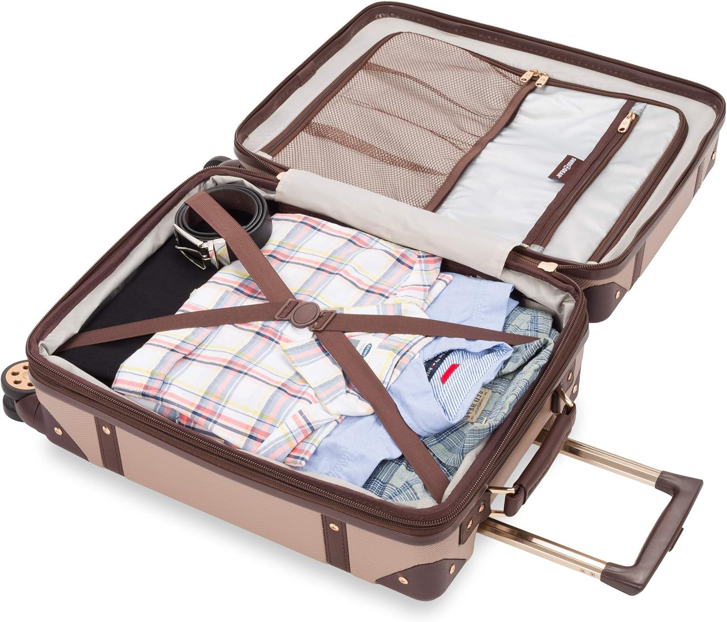 7739 Hardside Luggage Trunk with Spinner Wheels, Blush, Carry-On 19-Inch
