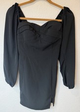 Abercrombie And Fitch Black Small Mini Sweetheart Dress Corset Long Sleeve