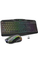 Redragon Wireless Gaming Keyboard  Mouse Bundle, RGB Backlit, Plug  Play