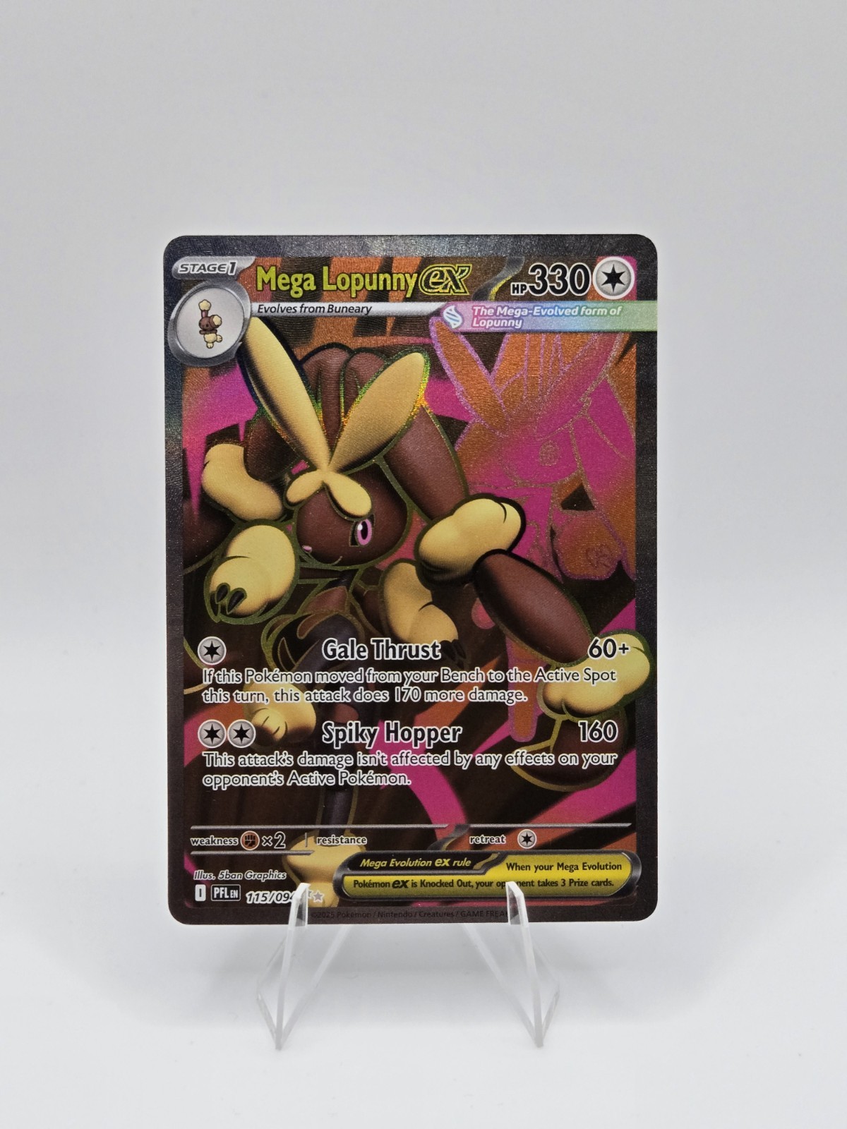 Mega Lopunny ex 115/094 Me02: Phantasmal Flames Holo Near Mint