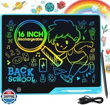 POPERFUN LCD Writing Tablet for Kids, Rechargeable Drawing Pad 16