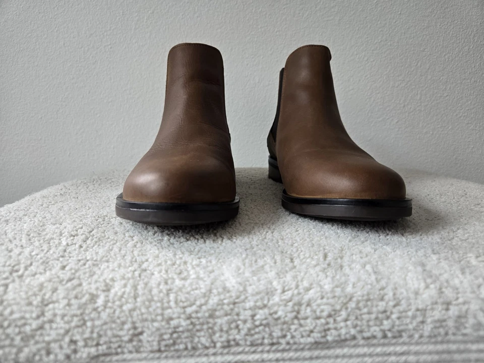 Bota Chelsea Clarks Memi Top Mujer Cuero Tostado Oscuro EE. UU. Talla 9 Foto 4 de 4