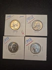 4 Beautiful Uncirculated 1958 Silver Quarter Coin Collection. Some Toned!