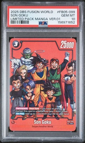 Son Goku FB05-099 PSA 10 Dragon Ball Limited Pack Manga Ver. 01