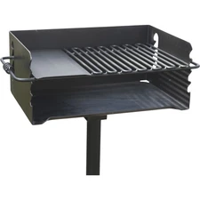 Pilot Rock Heavy-Duty Jumbo Steel Park-Style Charcoal Grill, 24 1/4in. x 16