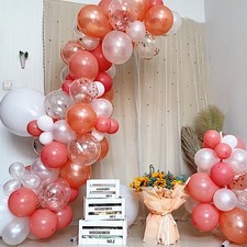 128 Dusty Rose White Clear Balloons Garland Arch Party Decorations Kit Events