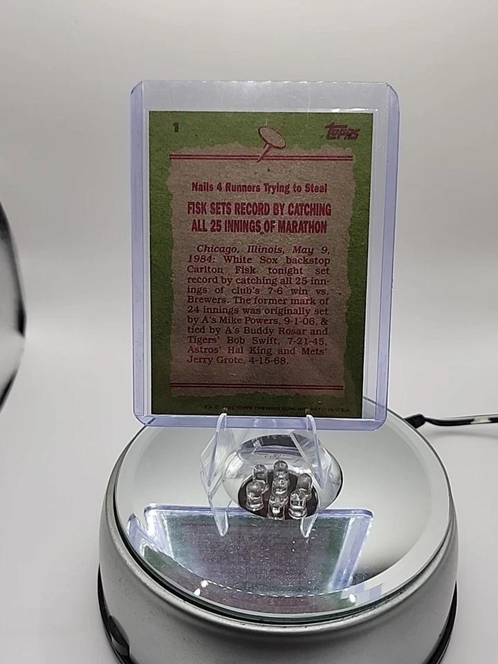 1985 Topps - Record Breaker Carlton Fisk #1 - Image 2 of 2