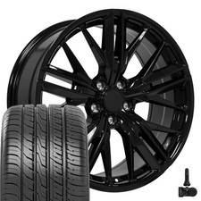 20x8.5 Black 5773 Rims 24545r20 As Tires Tpms Fits Camaro 20x8.5 Black 5773 Rims 24545r20 As Tires Tpms Fits Camaro