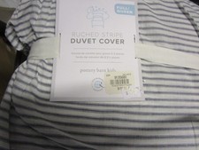 Pottery Barn Kids Ruched stripe full queen duvet cover New w tag