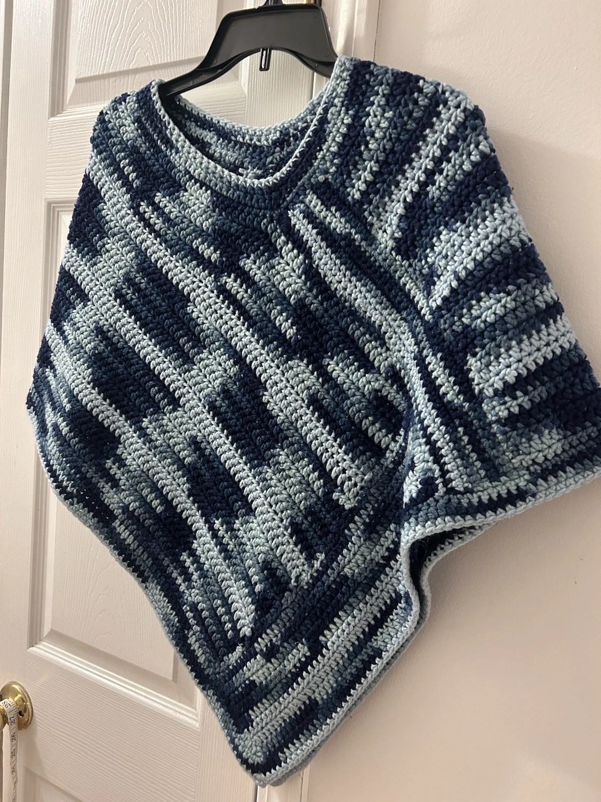 Homemade I Love The Blues V- Shaped Poncho
