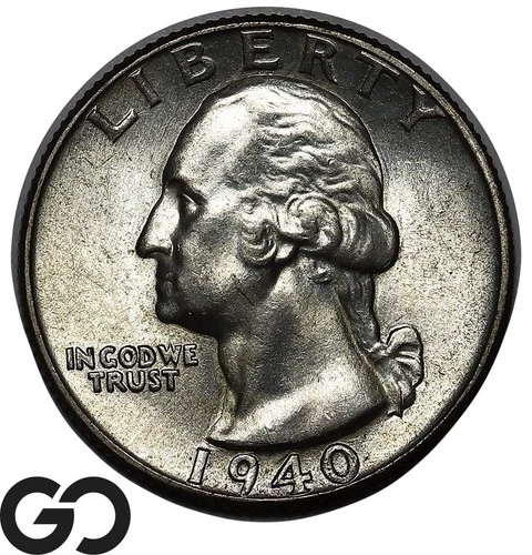 1940 Washington Quarter, Solid Gem BU++