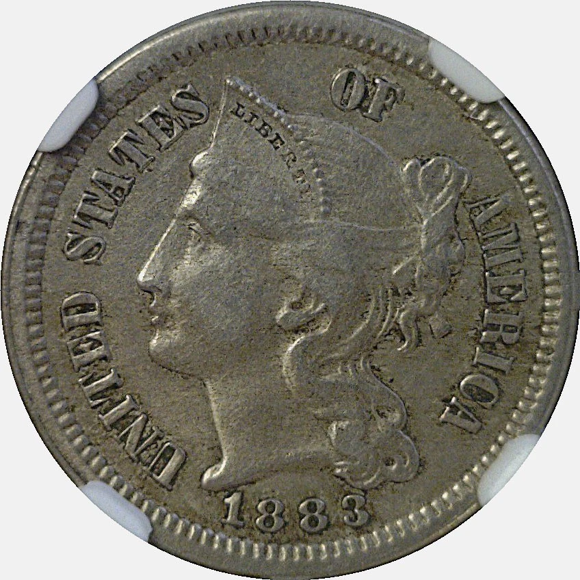 1883 Nickel Three Cent  -  NGC XF-45 - Image 2 of 3