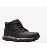 Image of Clarks Walbeck Top Men's Black Leather Boots UK Size 8 G EUR 42