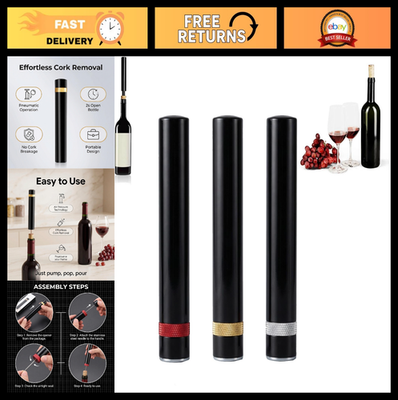 #ad Portable Wine Bottle Opener Set 3pcs Air Pressure Pump Travel Pocket Design $31.99