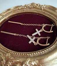 Wunderschöne 585rg gestempelte Ohrringe, Saphir, rolled, 3,2 Gramm, Neu