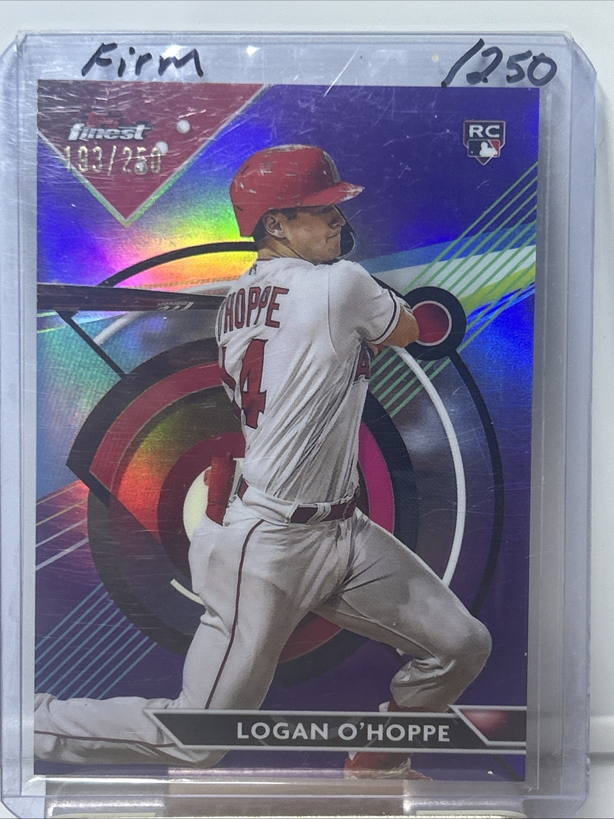 2023 Topps Finest - Logan O'Hoppe #19 Purple Refractor /250 (RC)