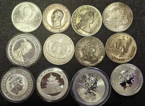 (12)-1 Oz.  .999 SILVER BULLION ROUNDS RANDOM RARITIES L@ @K