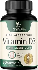 Vitamin D3 5,000iu (125 mcg) - High Potency Vitamin D - 3x Immune Support