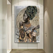 African Black Woman Abstract Canvas Wall Art Canvas Painting Wall Poster Picture